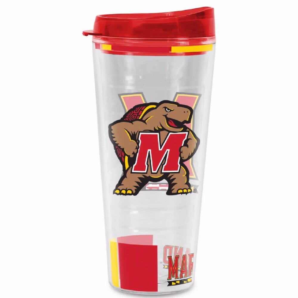 University of Maryland Terrapins Terps 20oz Plastic Drinking Travel Tumbler -NEW